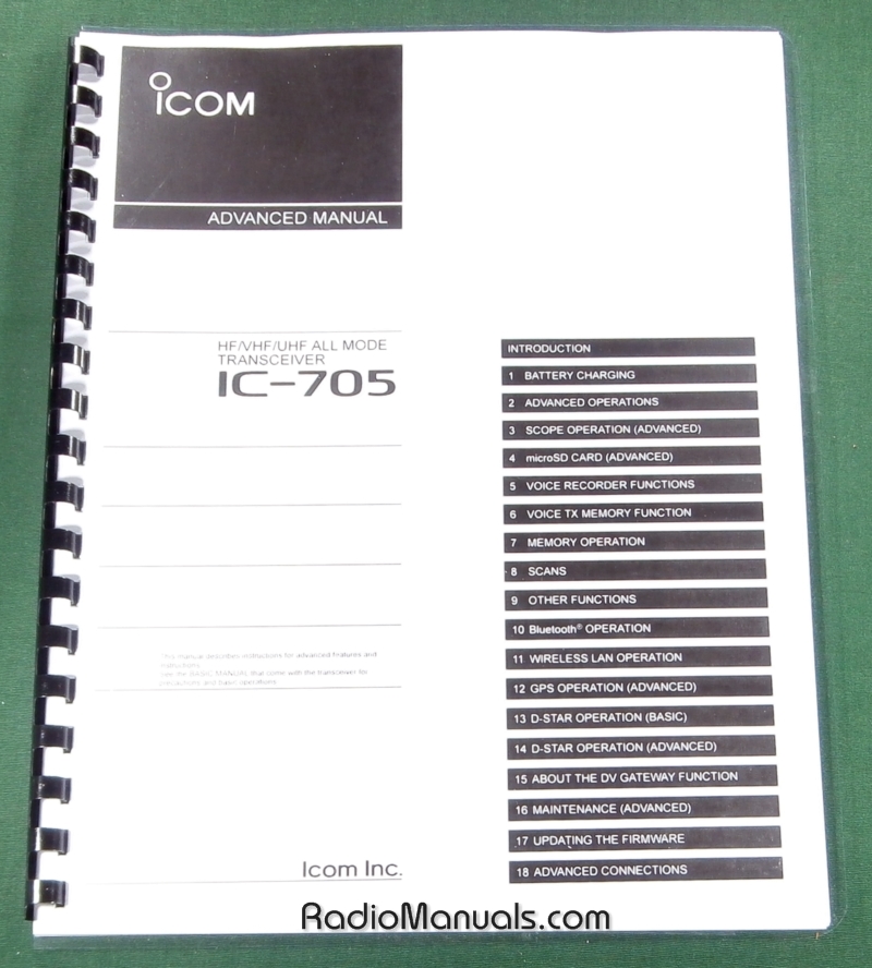 Icom IC-705 Advanced Instruction Manual - Click Image to Close